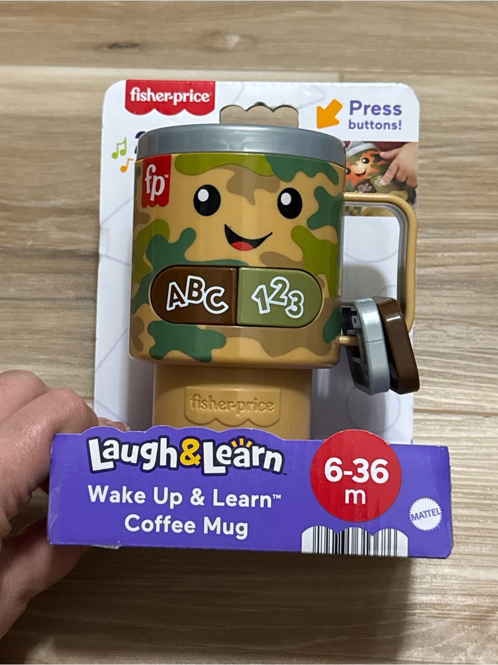 Fisher Price laugh and learn camo wake up & learn coffee mug